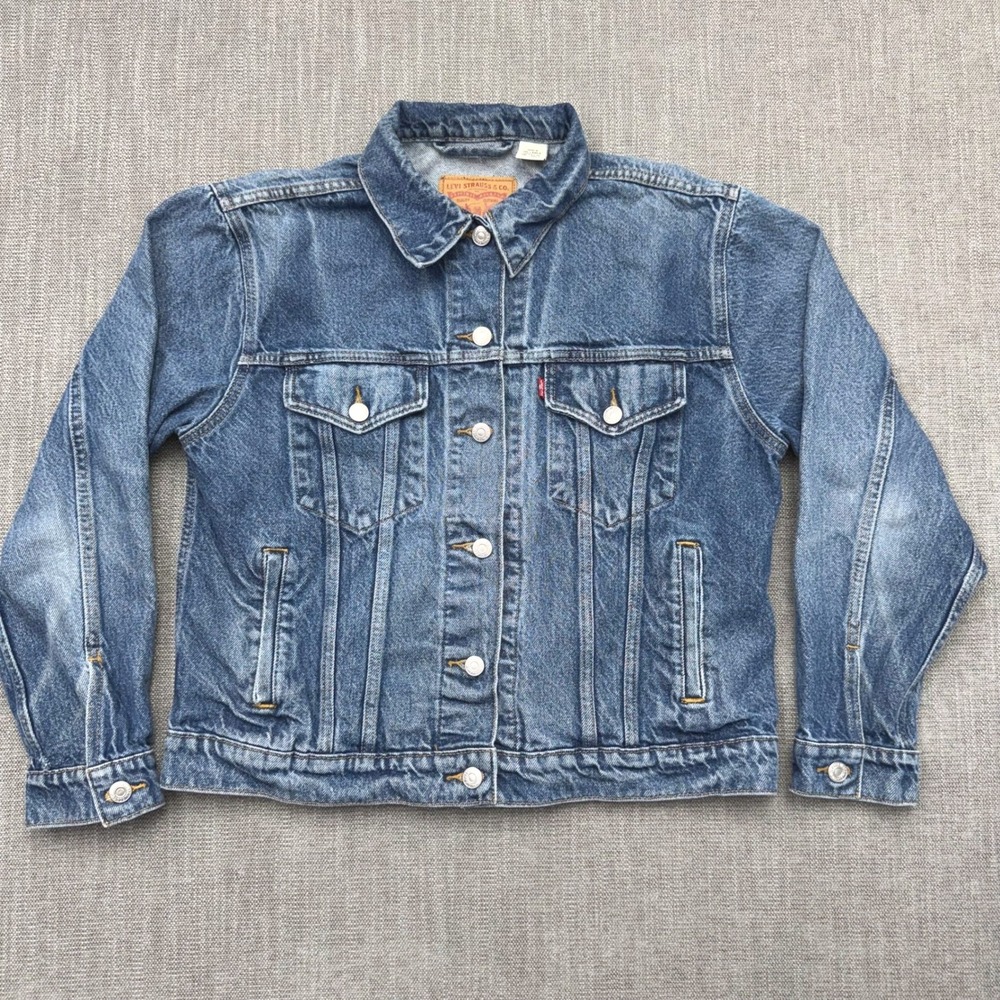 Levi's Ex-Boyfriend Trucker Jacket Women's Large Blue Denim